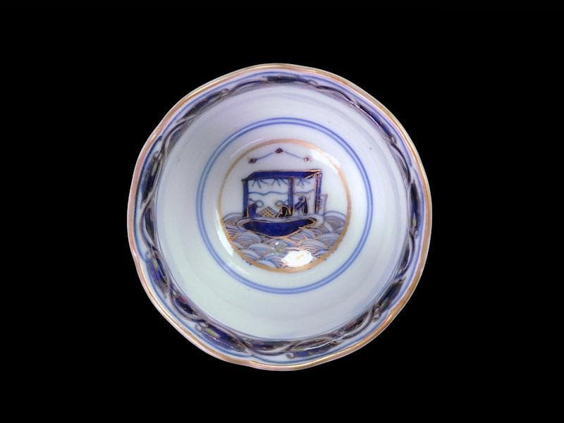 R108 万華彩蒔絵 花瓶（かびん）陶磁器 アンティーク ロイヤル