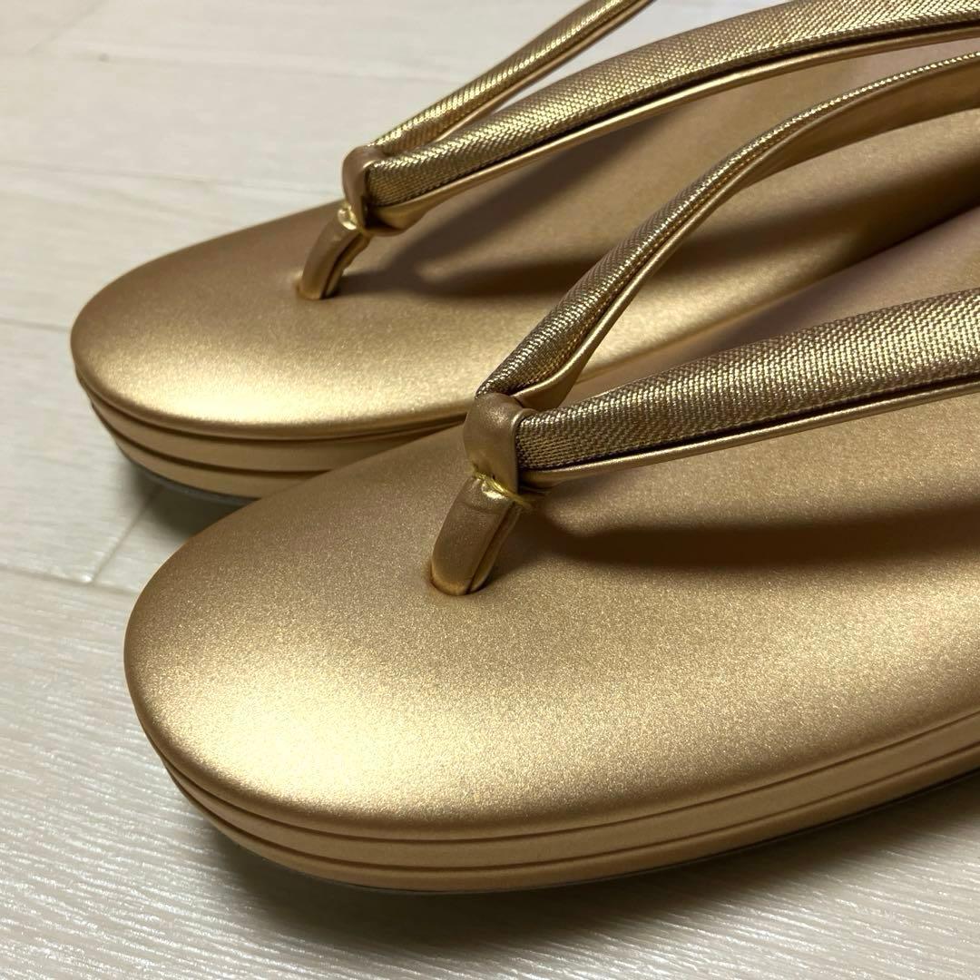 《美品》草履バッグセット　ゴールド　Lサイズ