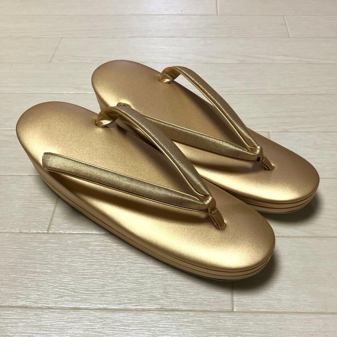 《美品》草履バッグセット　ゴールド　Lサイズ