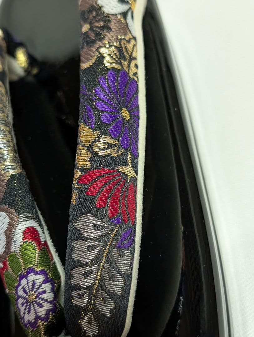 振袖用草履バッグセット　草履バッグセット　帯地 Sサイズ　黒地　新品未使用