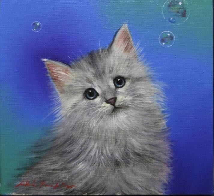 サンバ様専用 八代亜紀 チビたん 油彩画 S3号 真作保証