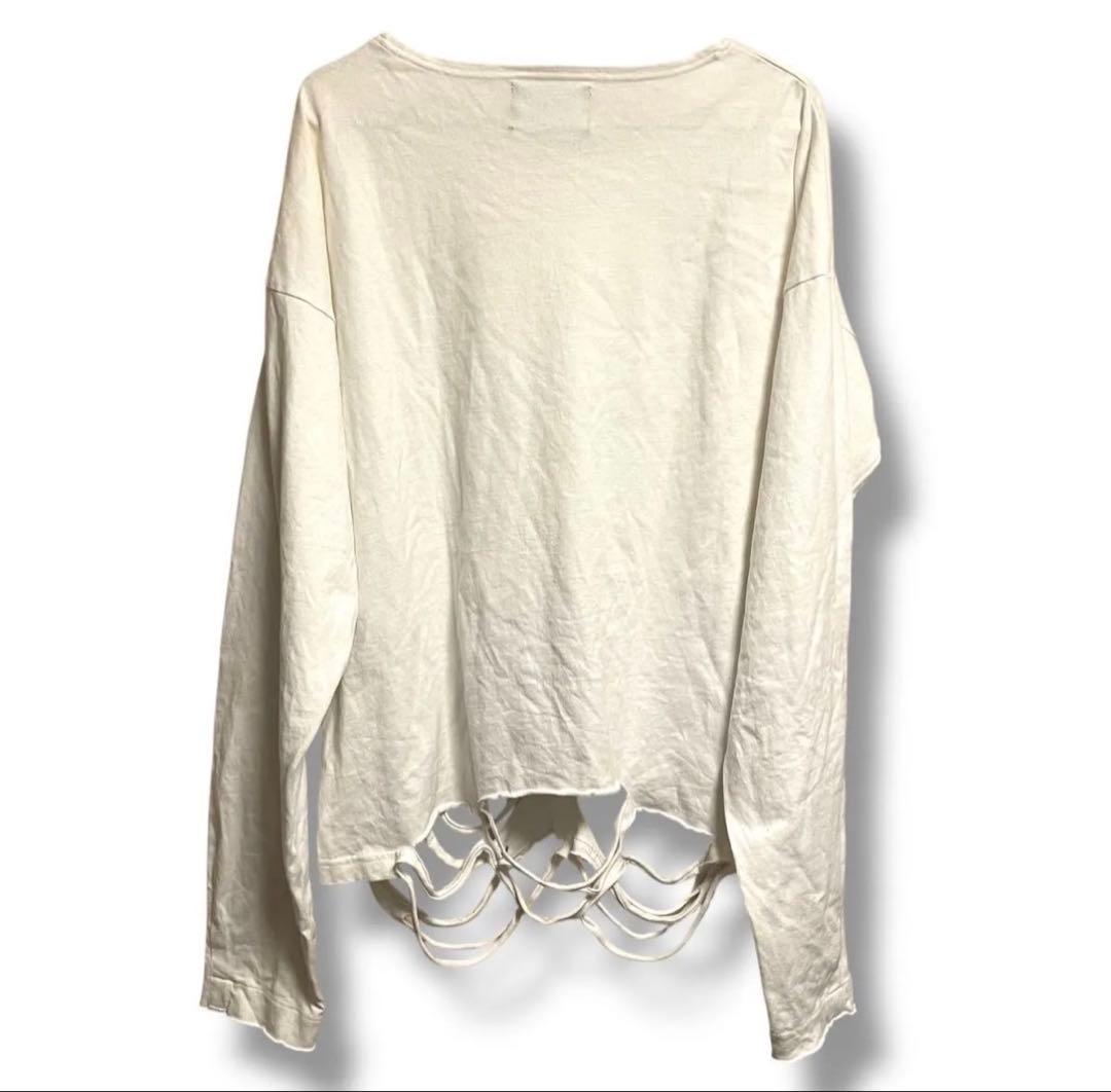 GRANCY ラインストーンデザイン グラフィックダメージ ロンT L - メルカリ