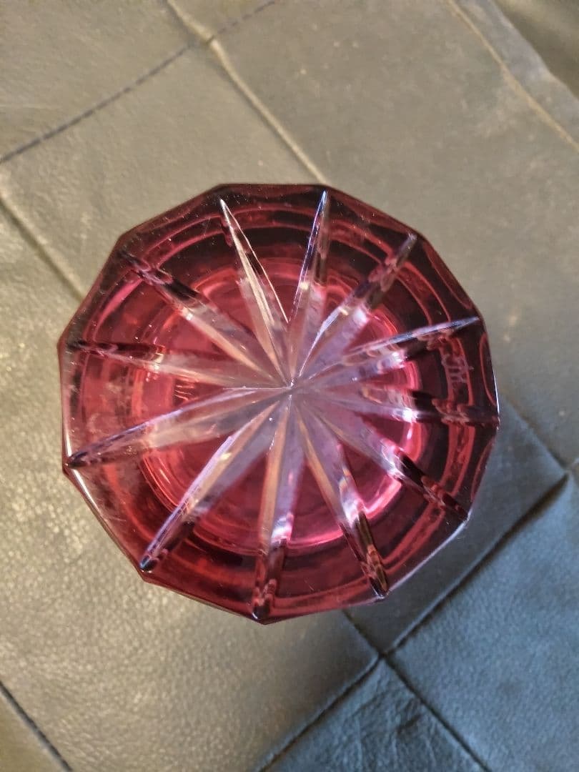 s*s様 赤色花模様のマイセンタンブラークリスタル s*s様 赤色