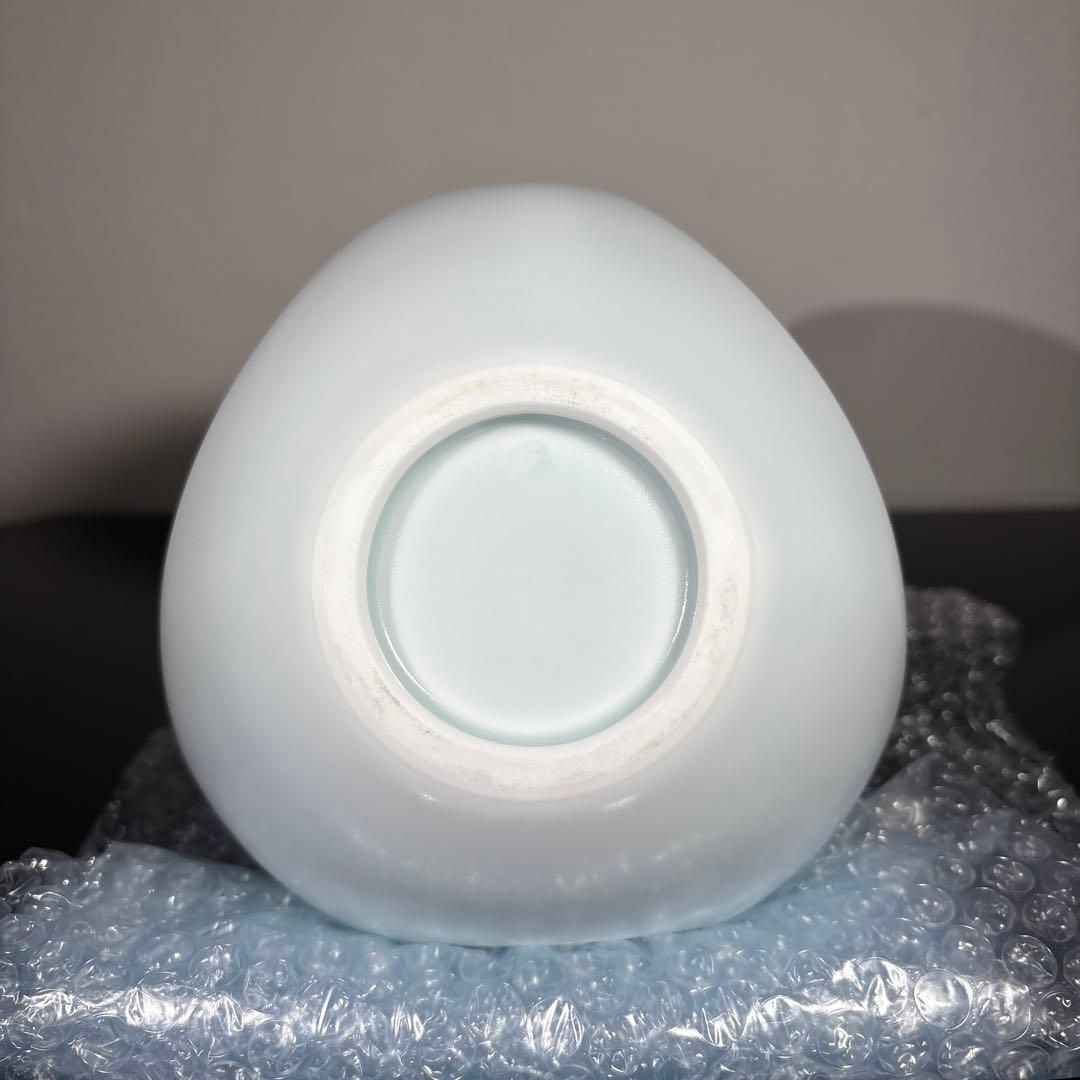 真作 人間国宝 前田昭博 白瓷手付鉢