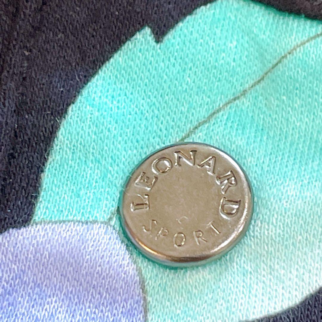 レオナール　ポロカットソー　近年モデル　襟付き　サイドスリット　黒　日本製　XL