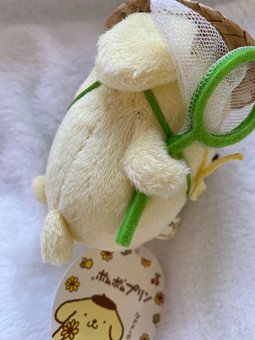 ポムポムプリン ぬいぐるみマスコット 麦わら帽子付き