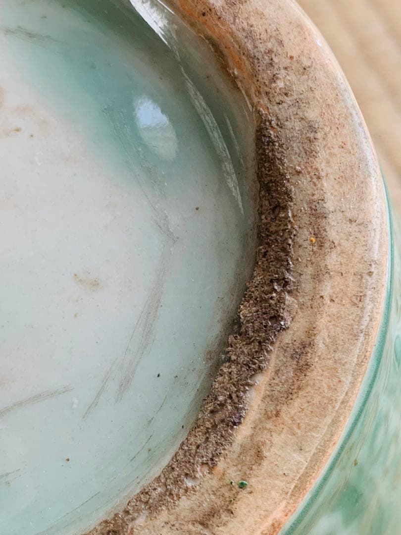 中国清時代豆青釉花瓶