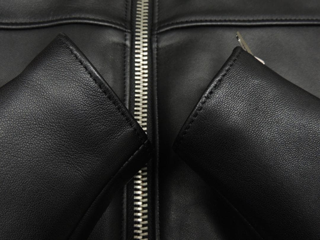 666 MANDARIN COLLAR シープスキン 羊革 シングル ライダース 666