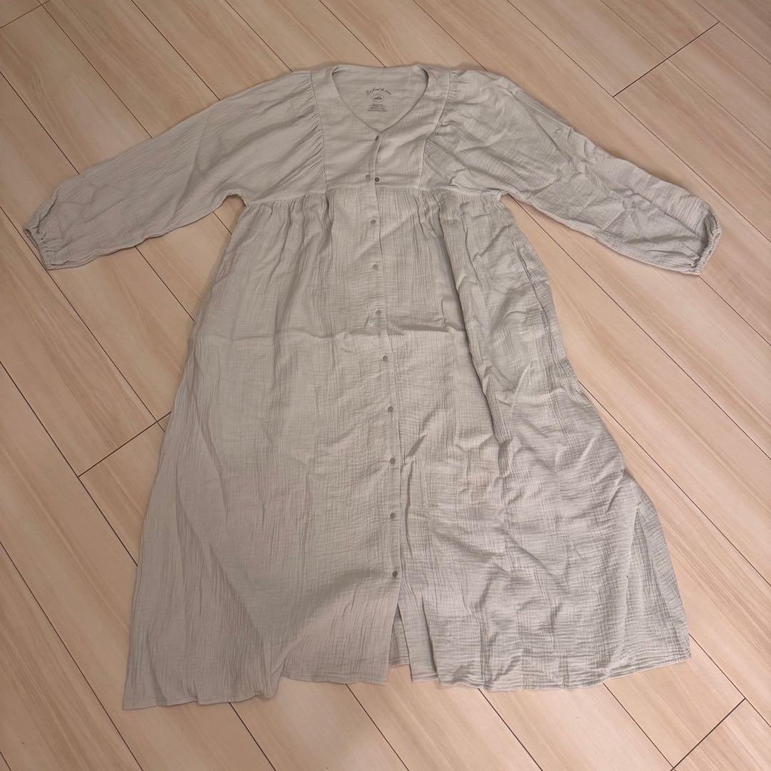 ジェラートピケ マタニティガーゼワンピース フリーサイズ ミント