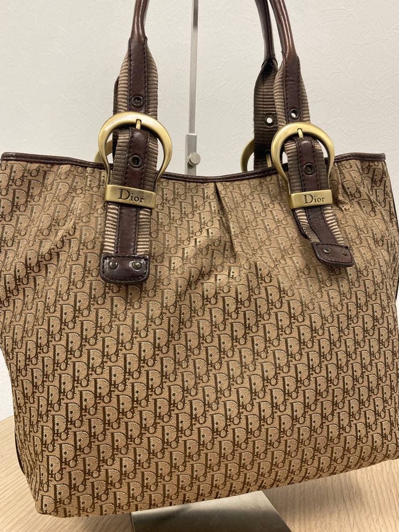 Christian Dior トロッター トートバッグ ブラウン キャンバス◇