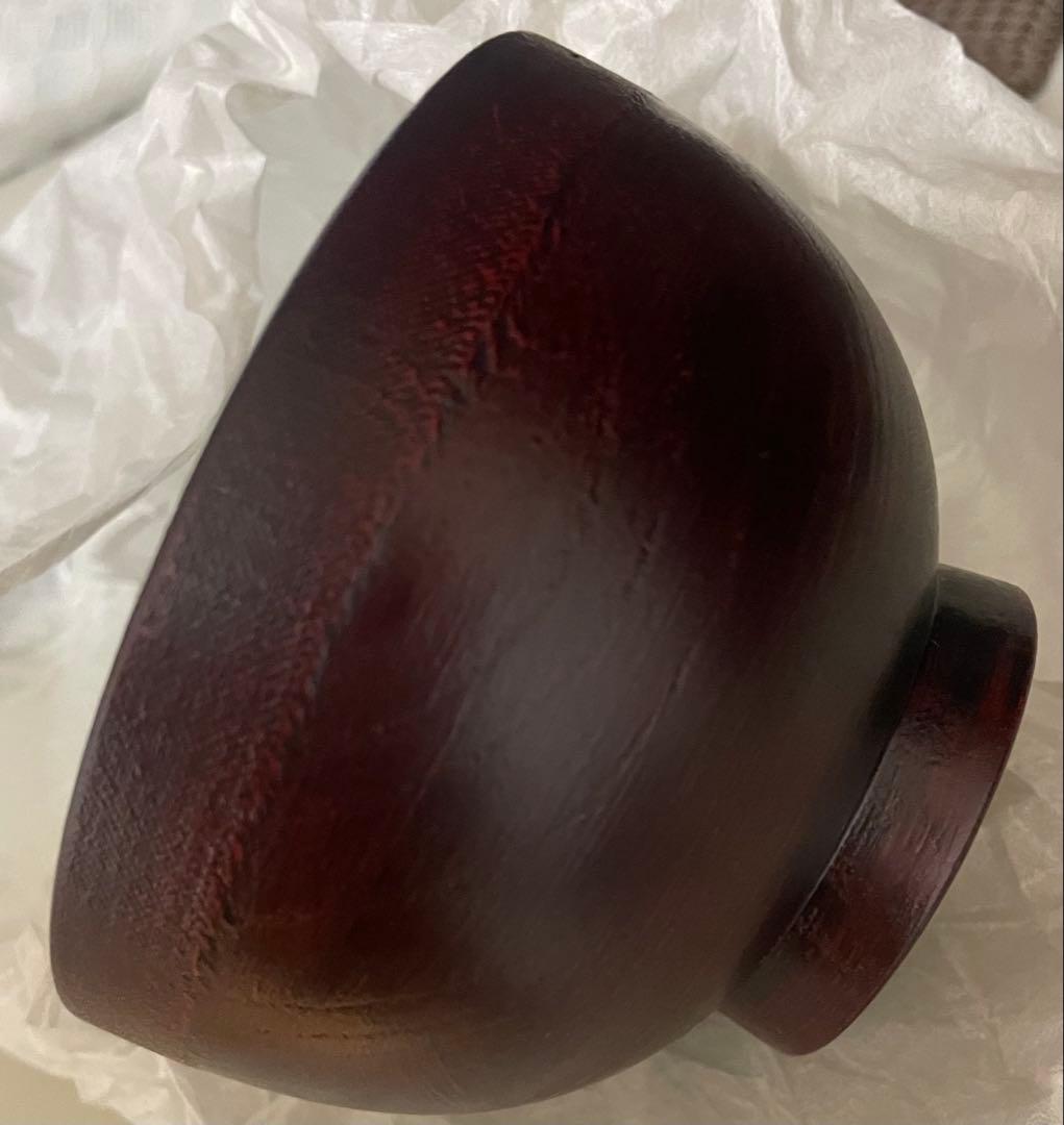 漆塗り汁椀　2個セット　渕布刷毛　曙　根来　山岸厚夫