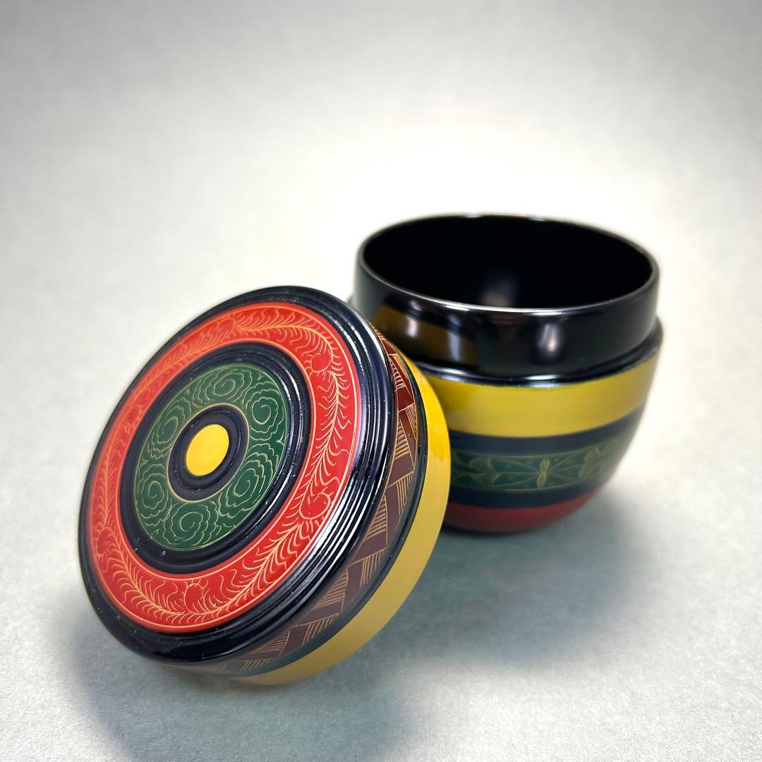 棗『中嶋宗峰唐物写独楽中棗』漆器お茶道具茶道共箱工芸品