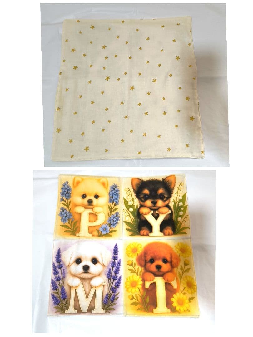 Yourelia様】ハンドメイドオーダー★犬&女の子★ハンカチ&ポーチ&巾着8点