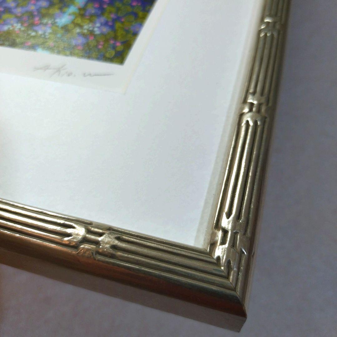 猫の版画 渡辺あきお 額装品 ダイヤモンドスクリーニング 限定 心ときめく 星空