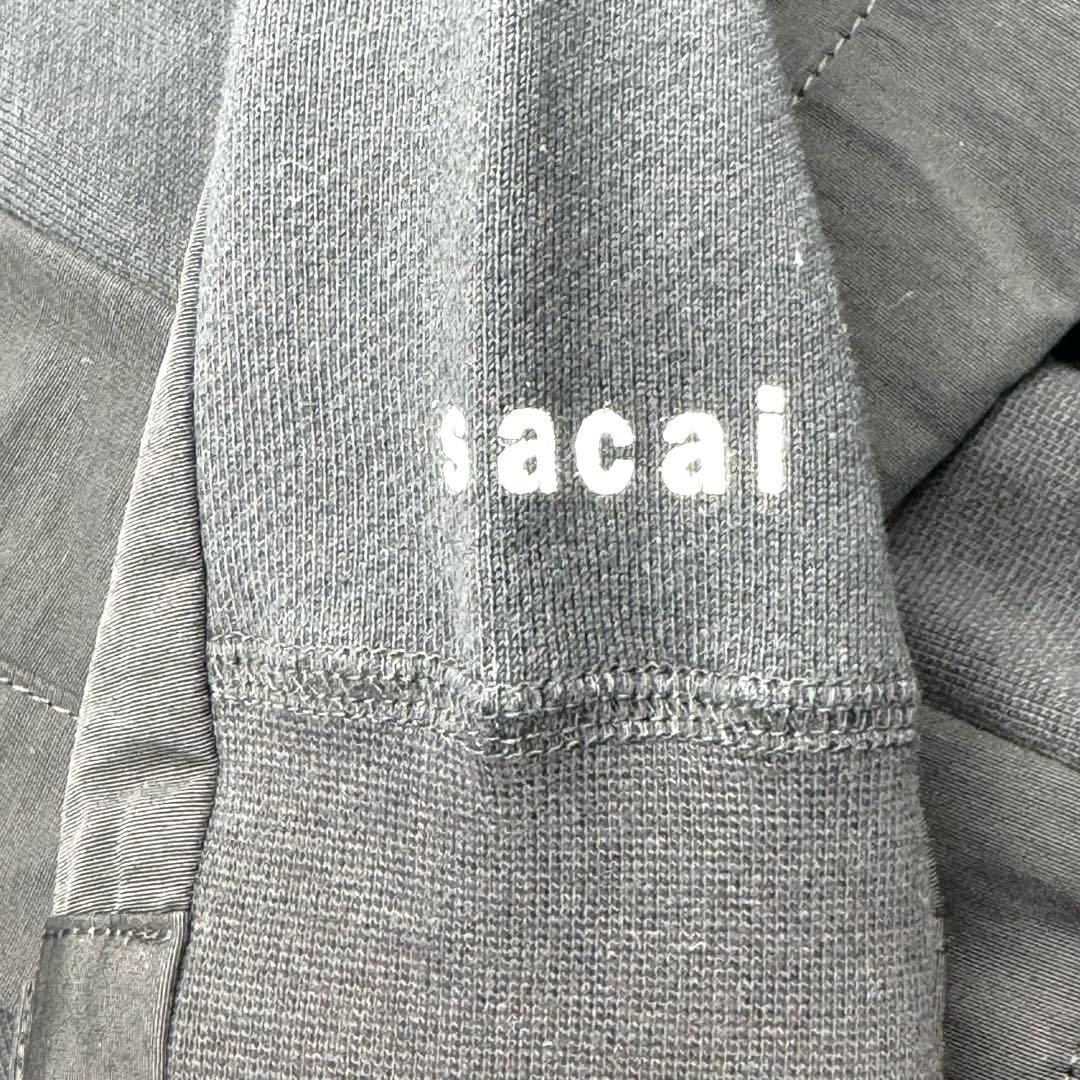 超美品　サカイ　ナイキ　コラボ　ブラック　異素材ドッキング　プルパーカー　2 M