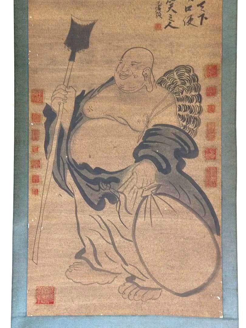 ♥とても古い　掛軸　中国　人物画　掛け軸　骨董　古玩　レトロ