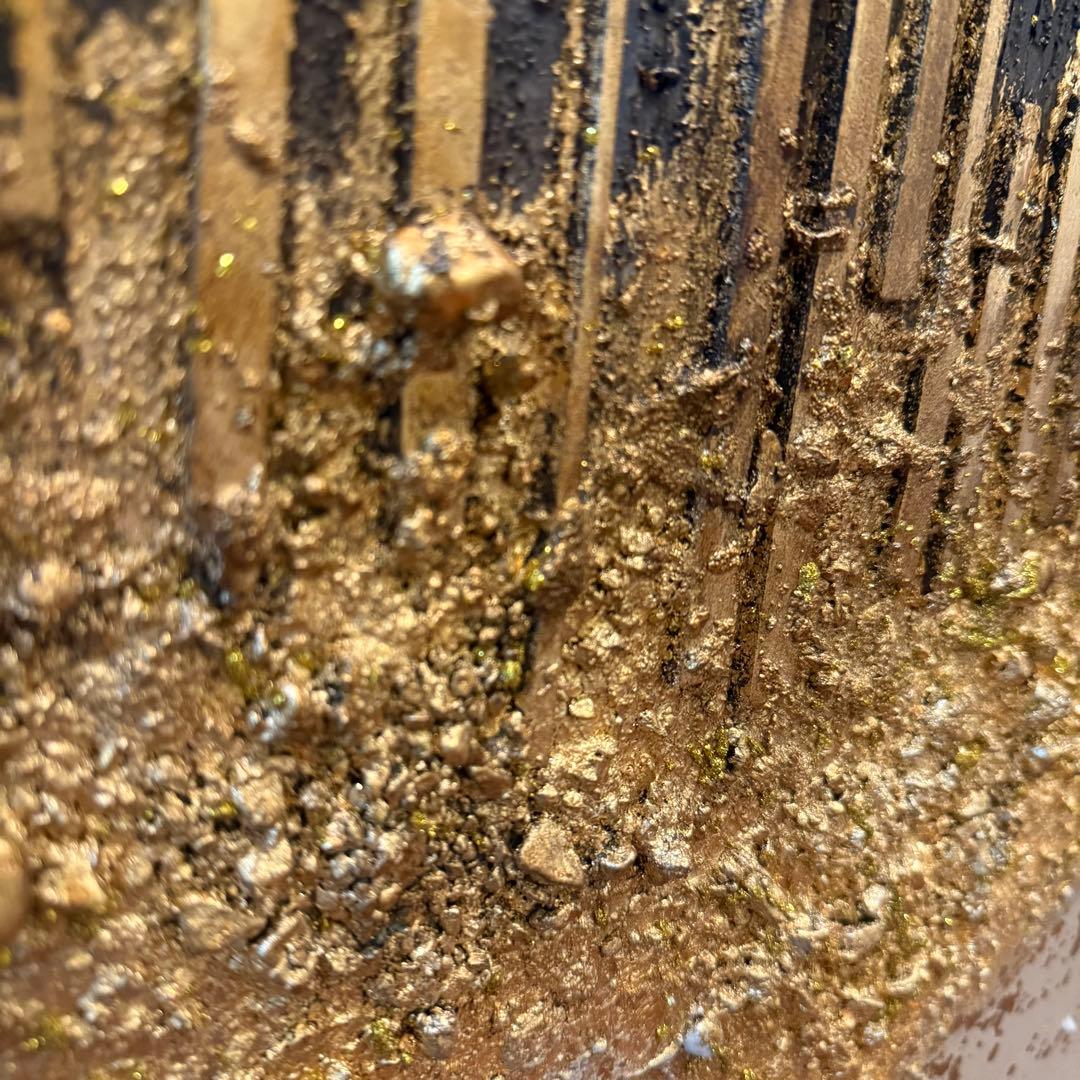高級感】現代アート 大型 パネル 金箔 立体テクスチャ モダン インテリア