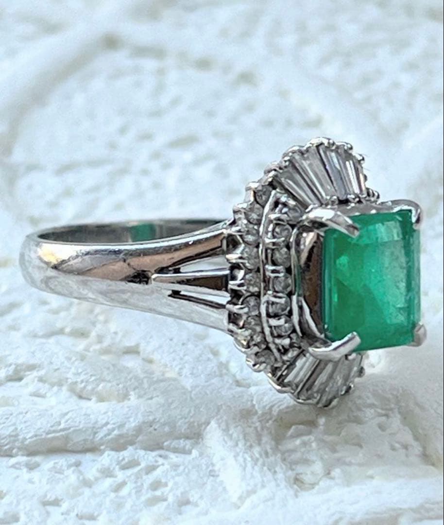 1.67ct エメラルド プラチナ　Pt900 12号　指輪【検索GSTV】