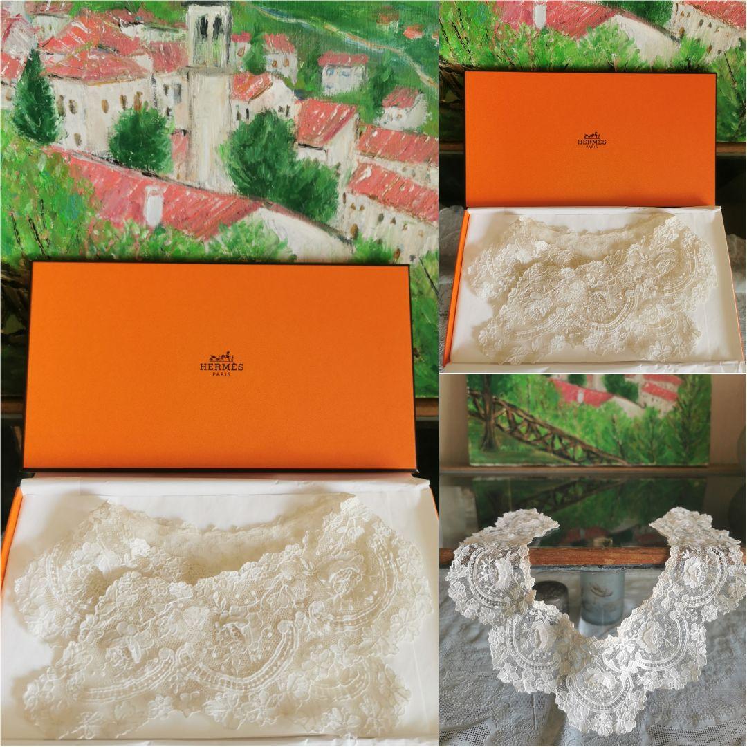 アンティークベルギー ポワンドガーズローズ 9輪の立体薔薇 レース