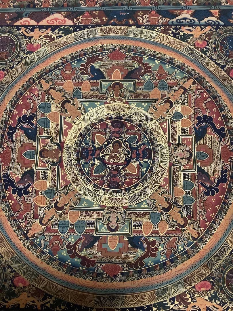 《 チベット密教　新品　1点物 》 手描き　曼荼羅　仏陀　釈迦　仏教　仏画　a4