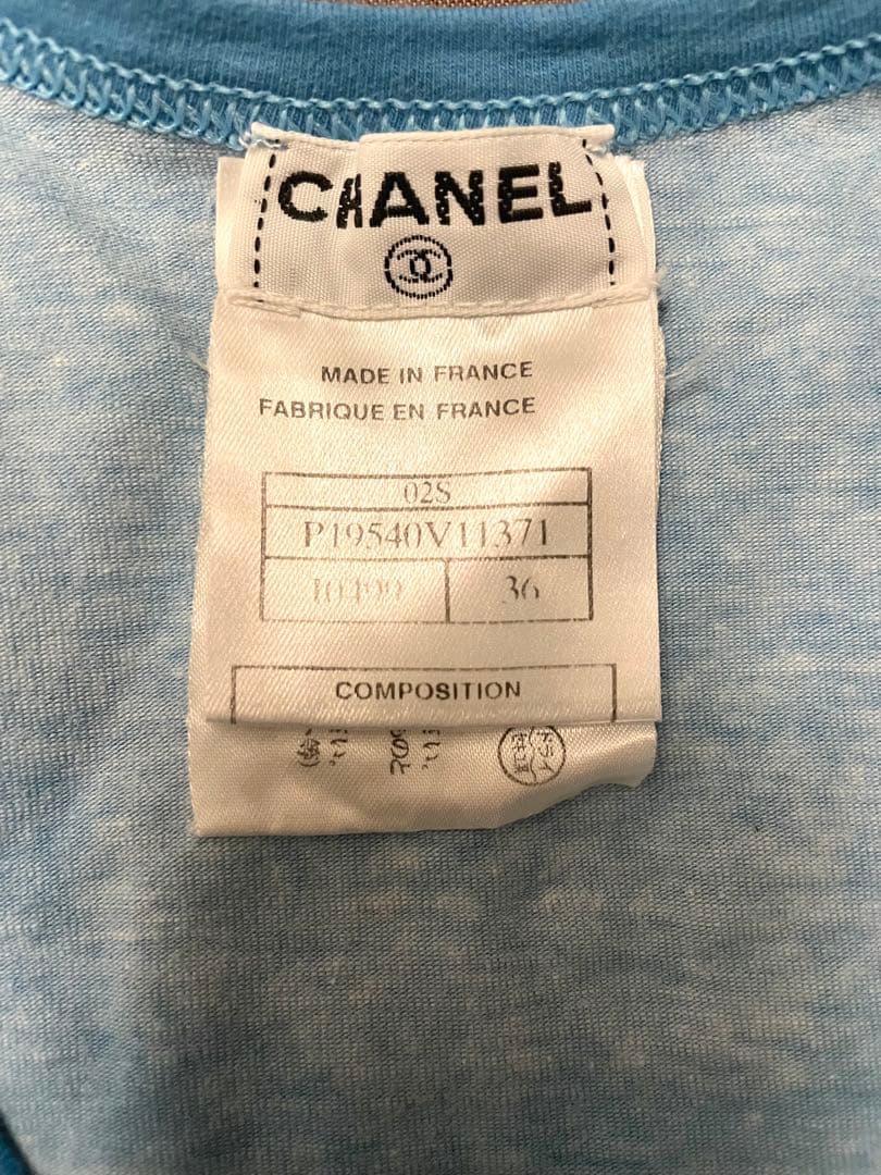 極美品 CHANEL シャネル サーフライン タンクトップ ノースリーブ