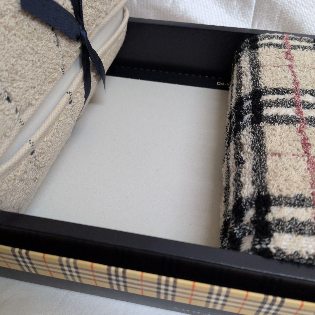 ✿BURBERRYバーバリーノバチェック フェイスタオル2枚セット未使用保管