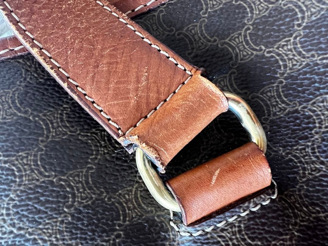 Cute　CELINE ブラウンレザーショルダーバッグ