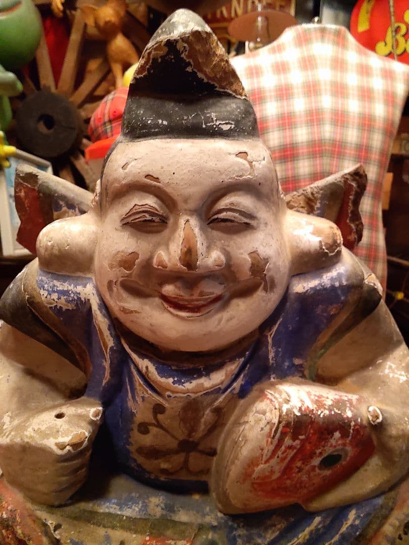 時代木彫り恵比須様 江戸期はあるかと思います。 パワー、オーラーが