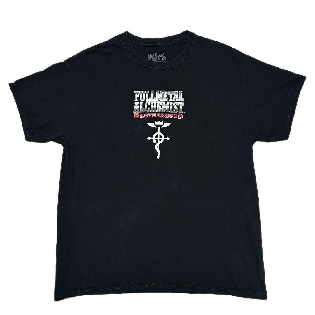 当時物鋼の錬金術師ハガレンアル アニメTシャツ 墨黒フェード