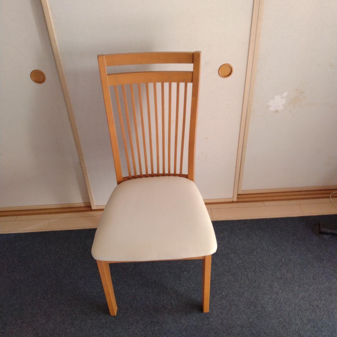 大川家具　木製テーブルと椅子4脚セット