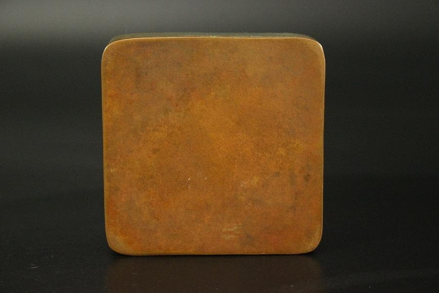 中国美術 古錫 刻 人物 題詞 朱肉 蓋物(HA432) - メルカリ