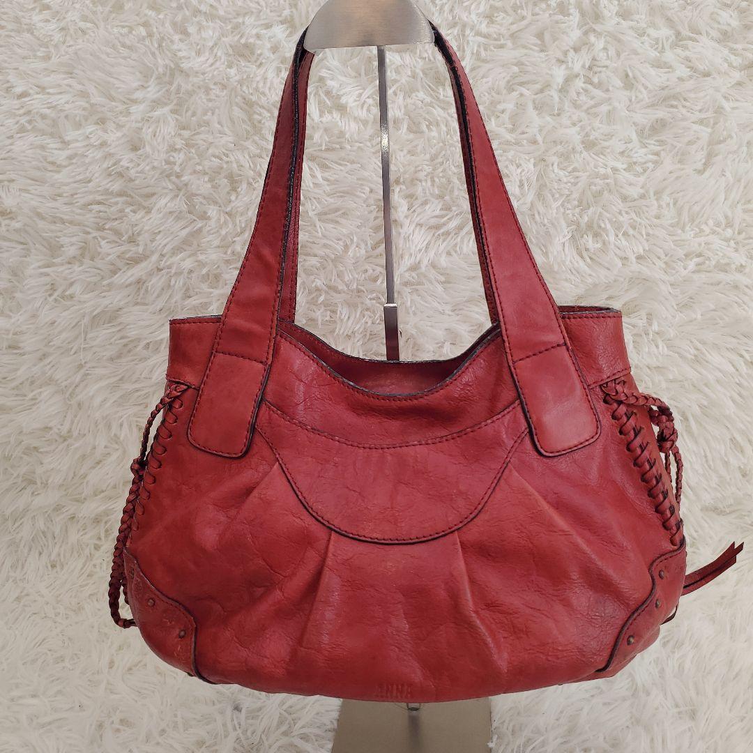 ⭐良品⭐ANNA SUI レザー ショルダーバッグ 赤 バタフライ