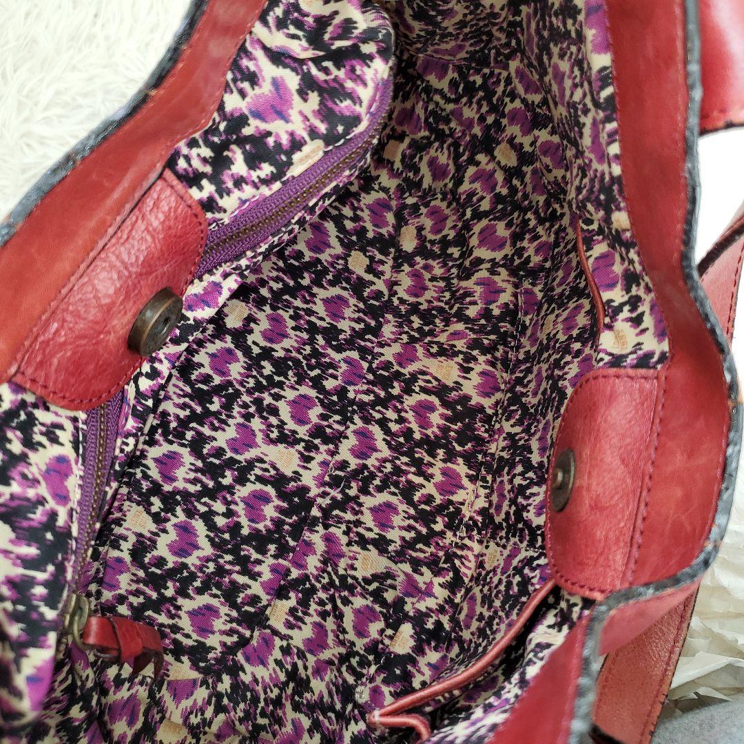 ⭐良品⭐ANNA SUI レザー ショルダーバッグ 赤 バタフライ