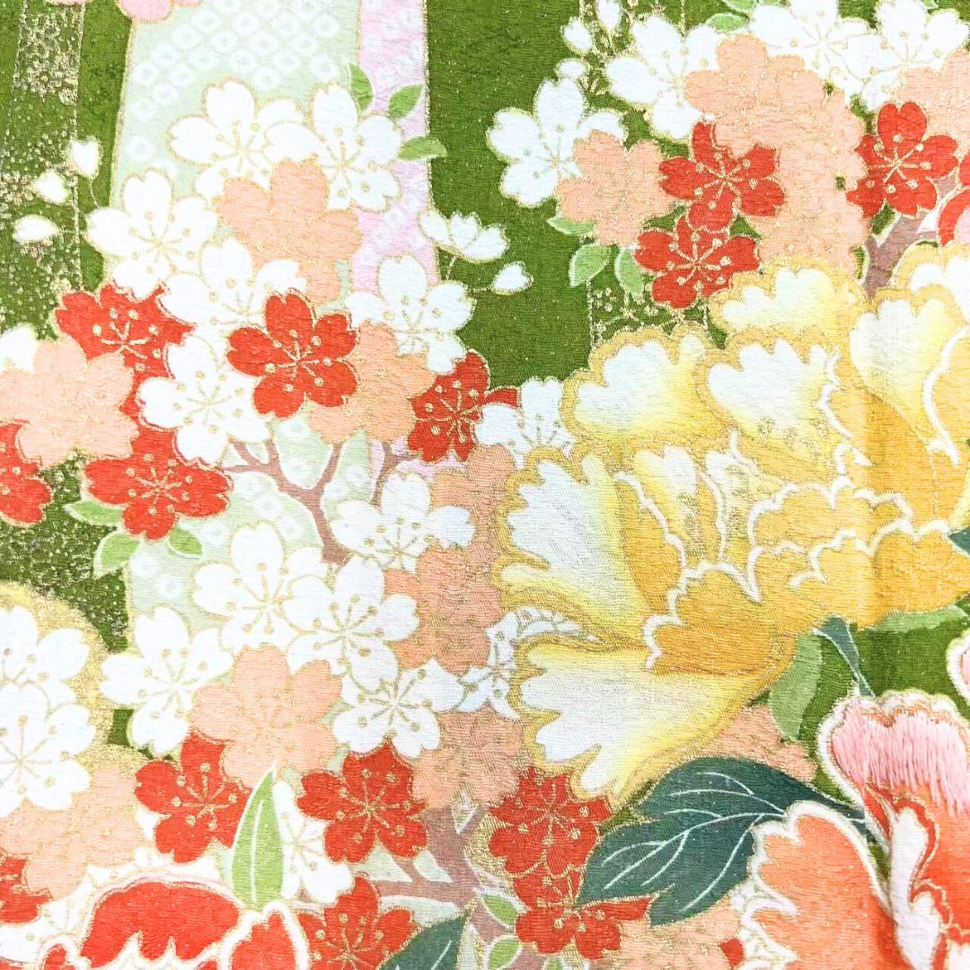 ≪早い者勝ち≫【美品】 振袖 正絹 古典柄 成人式 単品 抹茶色