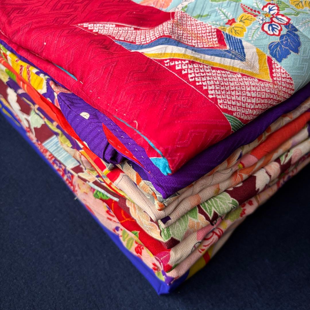 アンティーク 長襦袢 正絹 2606 アンティーク子ども着物錦紗襦袢9枚お