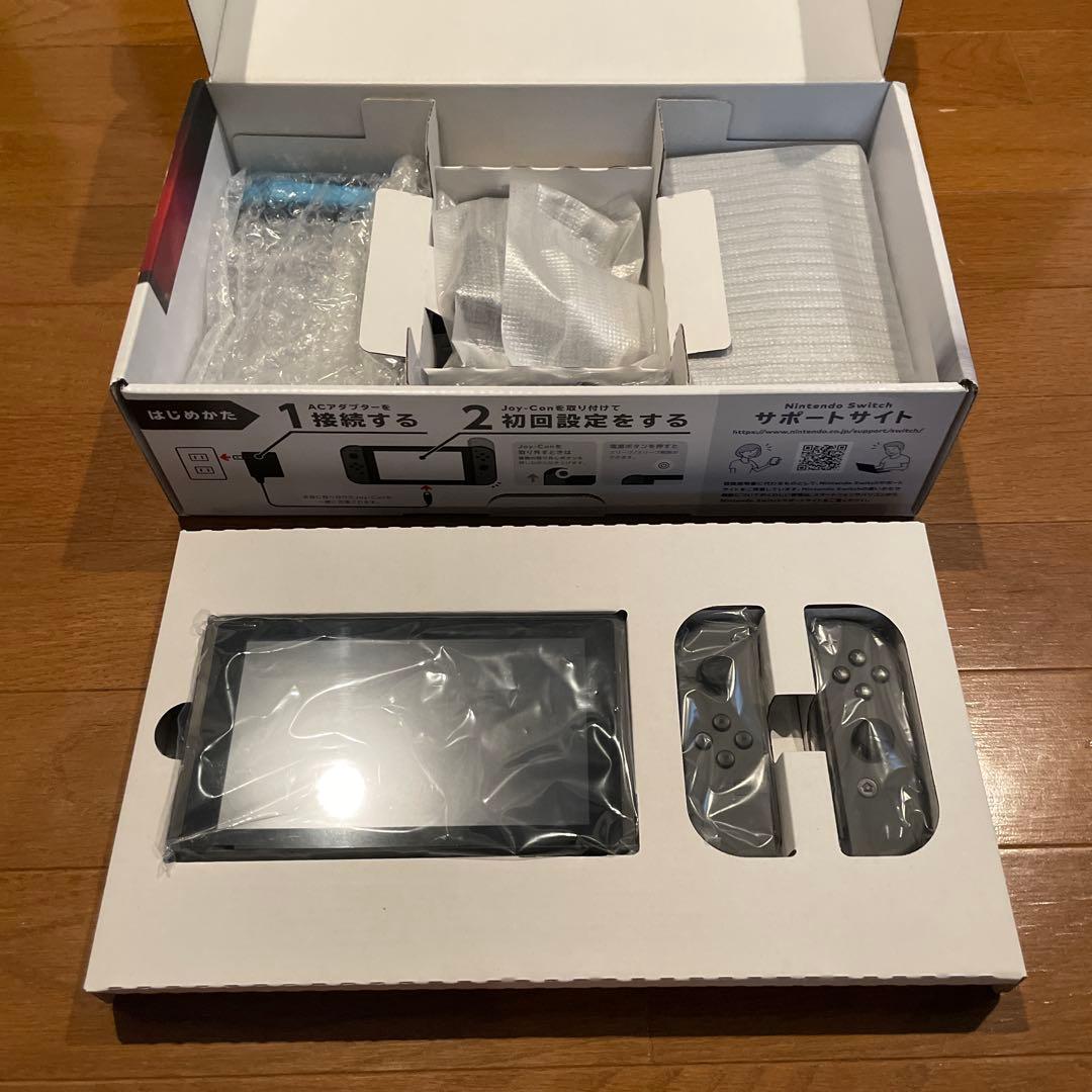 Switch本体グレー、Joy-Con左、SDカード128GB