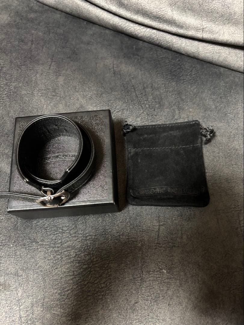 ★クロムハーツ R&R ロックンロール ブレスレット サイズ2 レザー ブラック