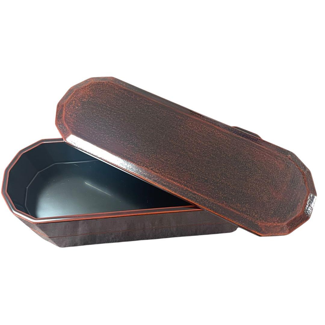 漆器重箱 溜塗り　二段重　木製