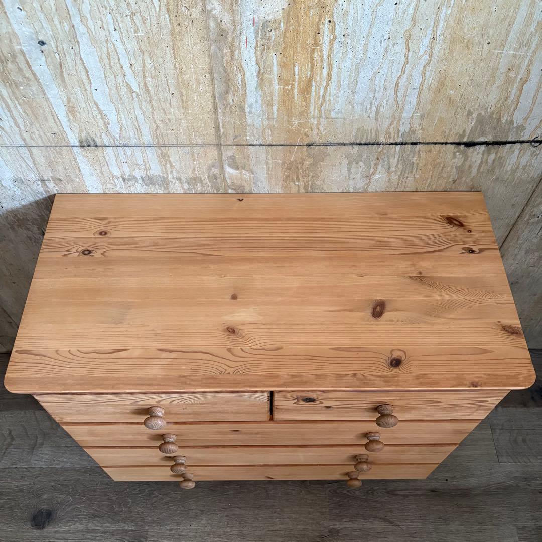 パイン材 カントリースタイル ミドルチェスト 収納家具 引き出し