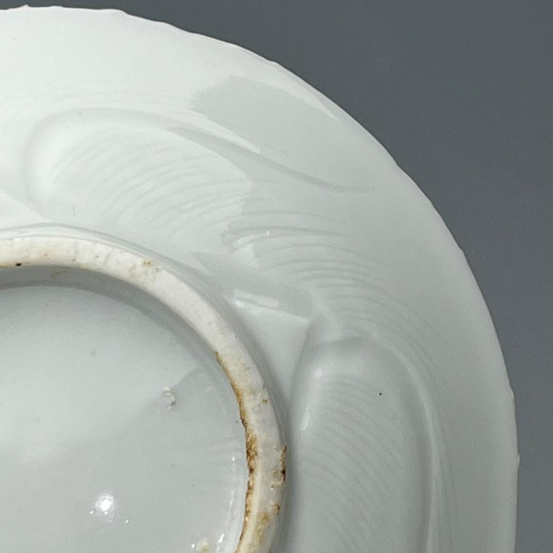 徳化窯 白磁陽刻雅紋皿 五客 白高麗 中国古玩 中国美術