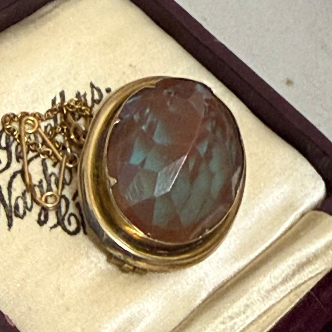 アンティーク サフィレット 特大オーバル ブローチ ペンダントトップ 2