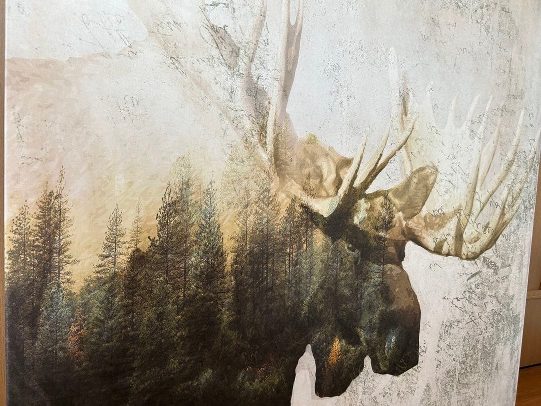 ヘラジカアート(moose、大きい、正方形)