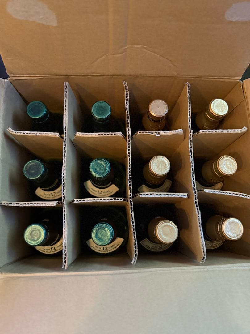 山崎12年6本&白州12年6本.空瓶＆ケース.12