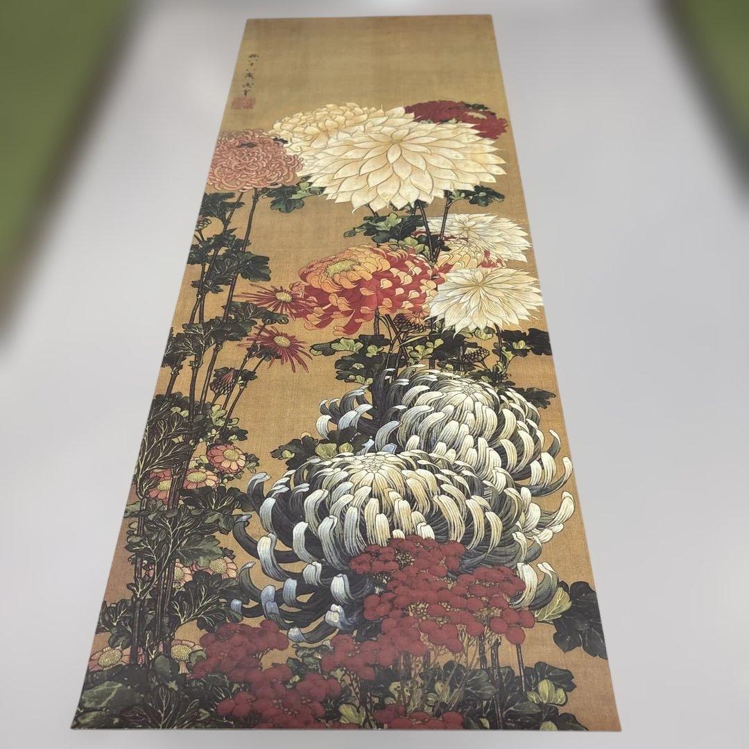 葛飾北斎 菊（双幅）図2枚