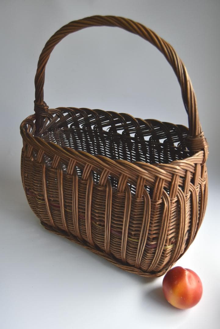 飴色手作りパニエフランスアンティークバスケットカゴ