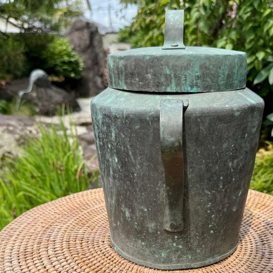 K1509 鉄瓶 龍文堂造 宝珠形 斑紫銅蓋 重量1495g 容量1400ml Yahoo