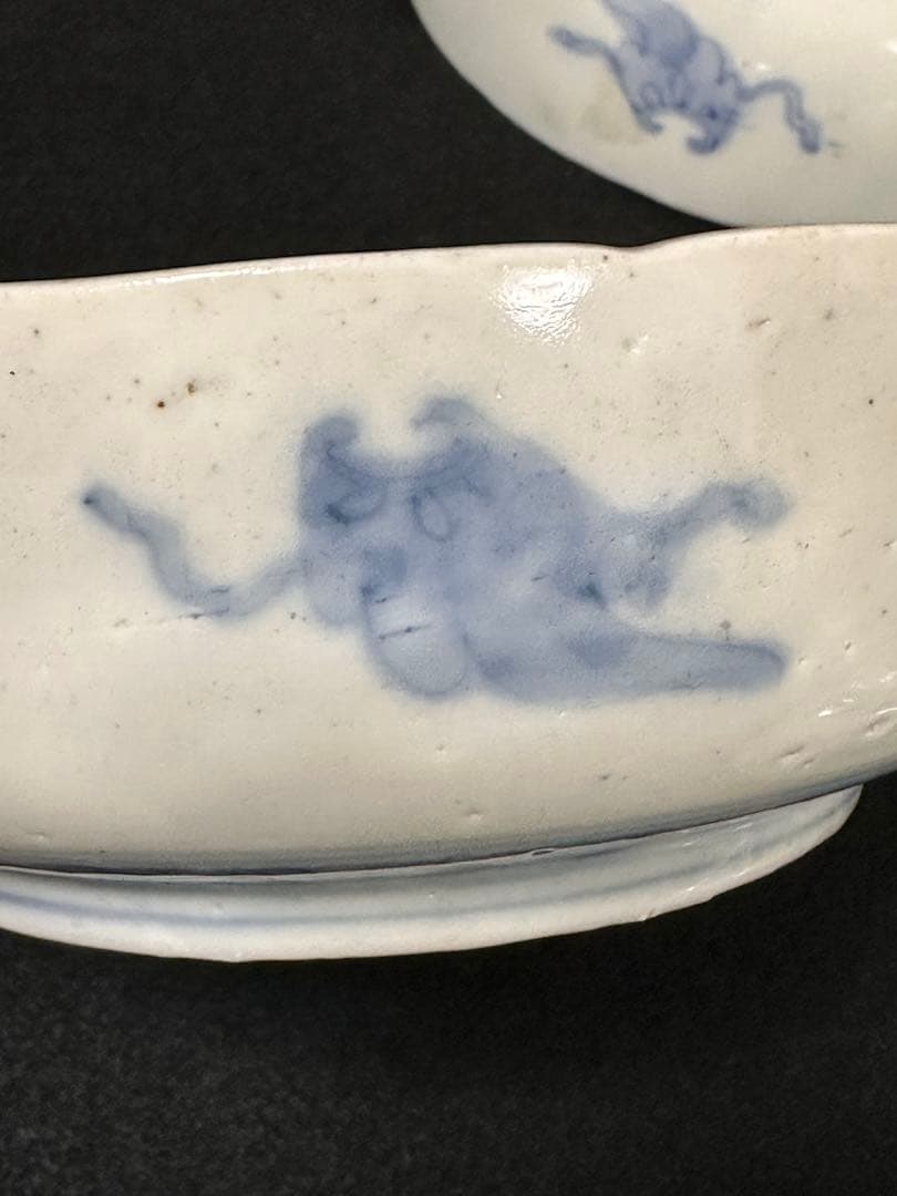 古伊万里 金彩色絵 花草雲鶴文鉢 五客セット　古美術品 骨董