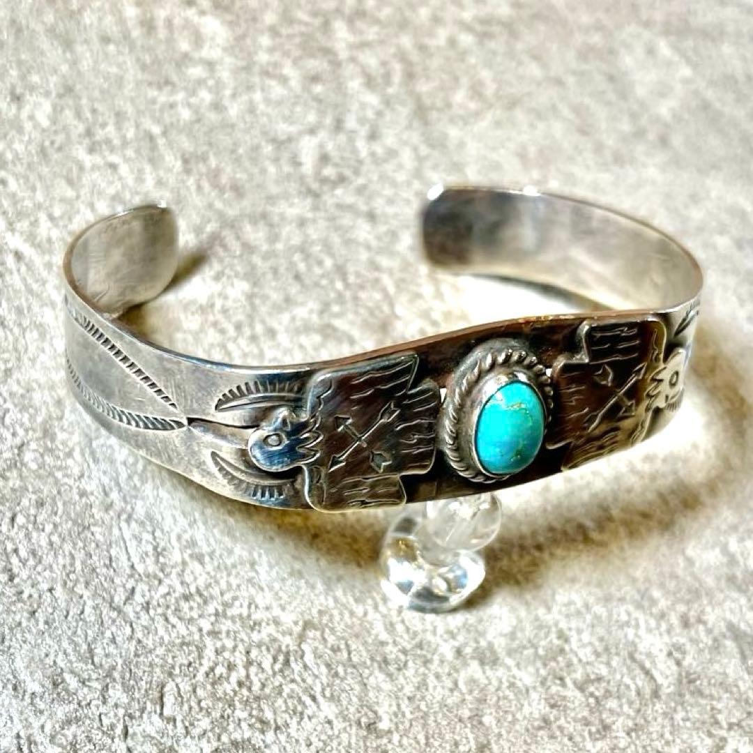 インディアンジュエリー ナバホ バングル ターコイズネックレス付き