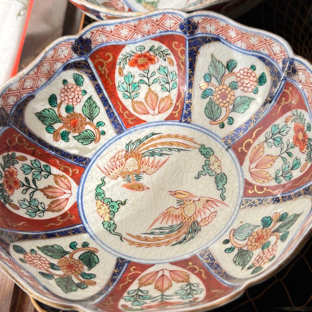 2189様感謝‼️節目に明治上手柿右衛門手『桐花鳳凰文様』切支丹皿松梅