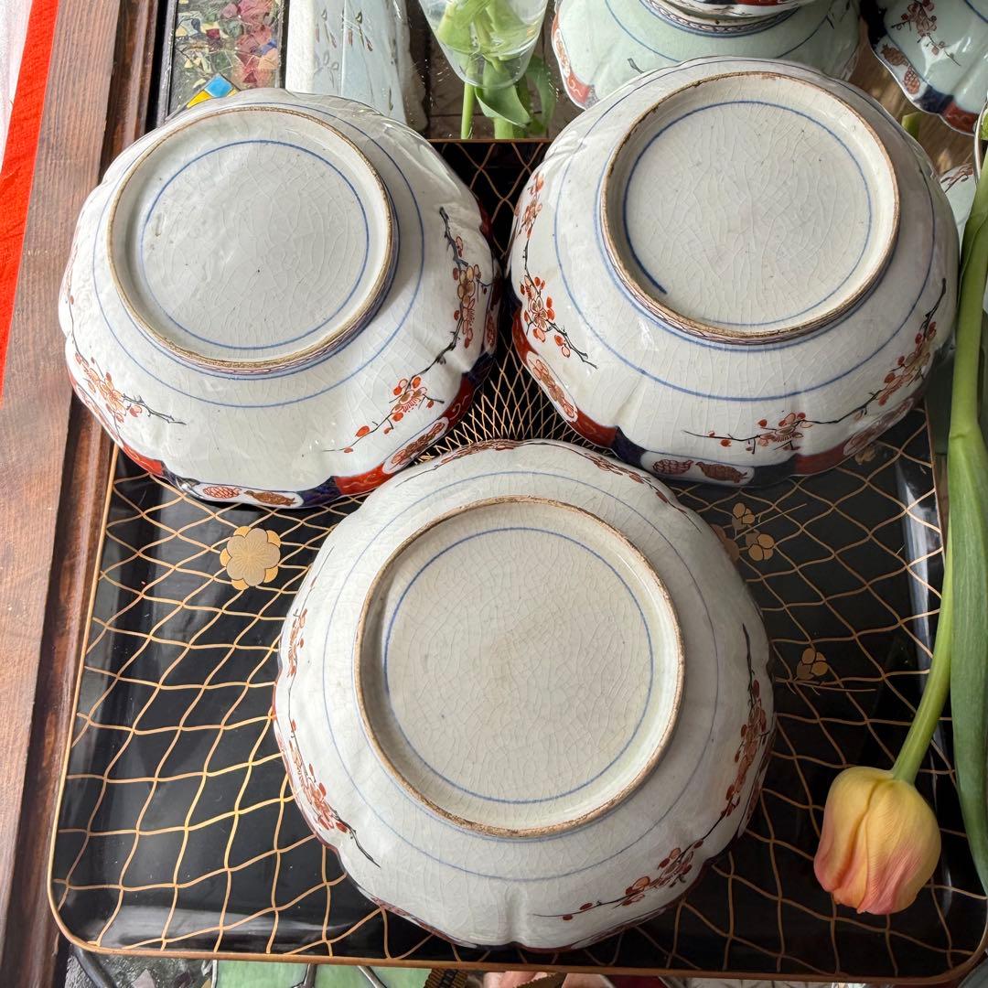 2189様感謝‼️節目に明治上手柿右衛門手『桐花鳳凰文様』切支丹皿松梅